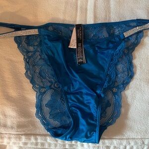 Victoria's Secret Very Sexy Bombshell Shine Blue Lace Cheeky Panty
